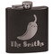 Chili Peppers Black Flask - Engraved Front