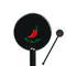 Chili Peppers 5.5" Round Plastic Stir Sticks - Black - Single Sided (Personalized)