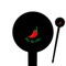 Chili Peppers 6" Round Plastic Food Picks - Black - Single Sided (Personalized)