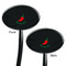 Chili Peppers Black Plastic 7" Stir Stick - Double Sided - Oval - Front & Back