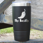 Chili Peppers 20 oz Stainless Steel Tumbler - Black - Single Sided (Personalized)