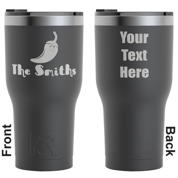 Custom Chili Peppers RTIC Tumbler - Black - Engraved Front & Back (Personalized)