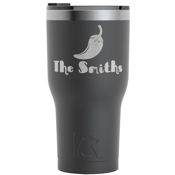 Custom Chili Peppers RTIC Tumbler - Black - Engraved Front (Personalized)
