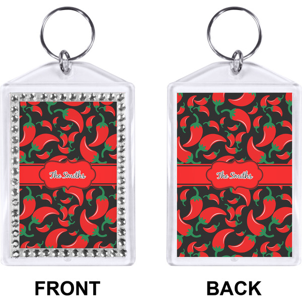 Chili Peppers Bling Keychain (Front + Back)