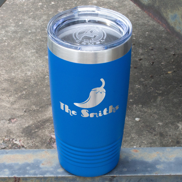 Chili Peppers Blue Polar Camel Tumbler - 20oz - Angled