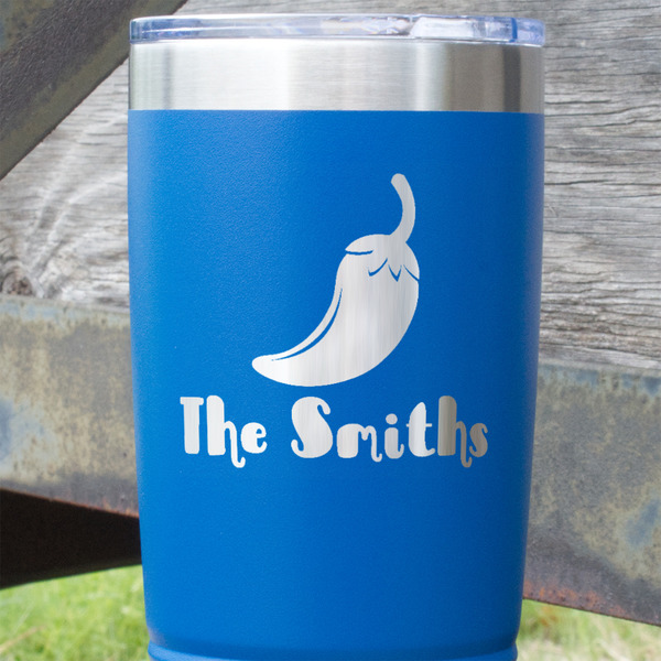 Chili Peppers Blue Polar Camel Tumbler - 20oz - Close Up