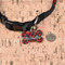 Chili Peppers Bone Shaped Dog ID Tag - Small - In Context