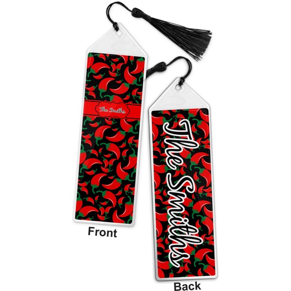 Chili Peppers Bookmark with tassel - Front and Back