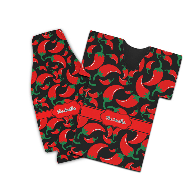 Custom Chili Peppers Bottle Cooler (Personalized)