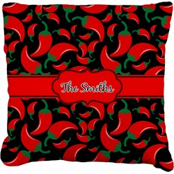 Chili Peppers Faux-Linen Throw Pillow 16" (Personalized)