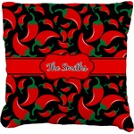 Chili Peppers Faux-Linen Throw Pillow 18" (Personalized)