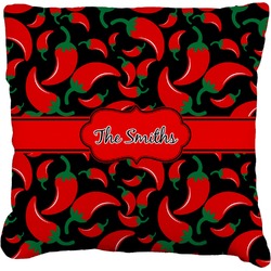 Chili Peppers Faux-Linen Throw Pillow 18" (Personalized)