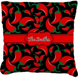 Chili Peppers Faux-Linen Throw Pillow 20" (Personalized)