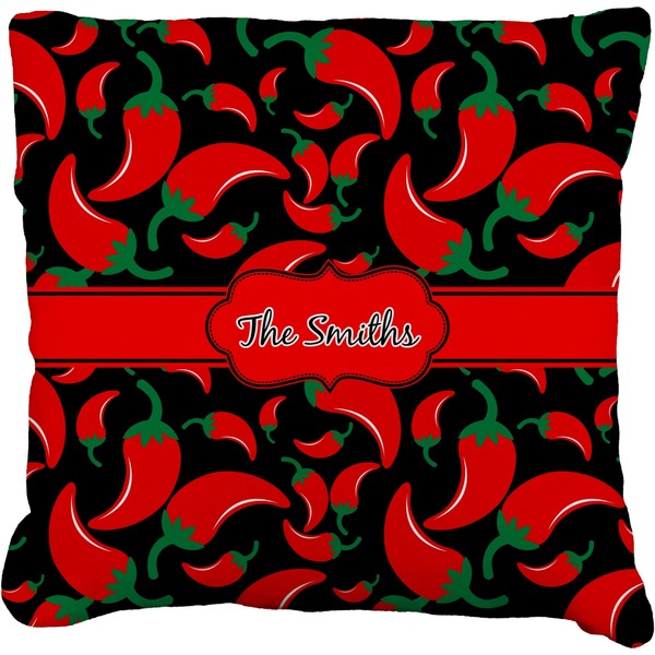 Custom Chili Peppers Faux-Linen Throw Pillow 20" (Personalized)