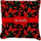 Chili Peppers Personalized Burlap Pillow Case