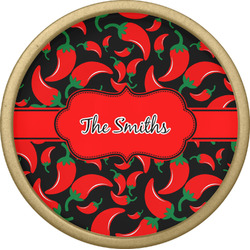 Chili Peppers Cabinet Knob - Gold (Personalized)