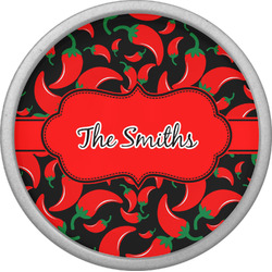 Chili Peppers Cabinet Knob (Silver) (Personalized)