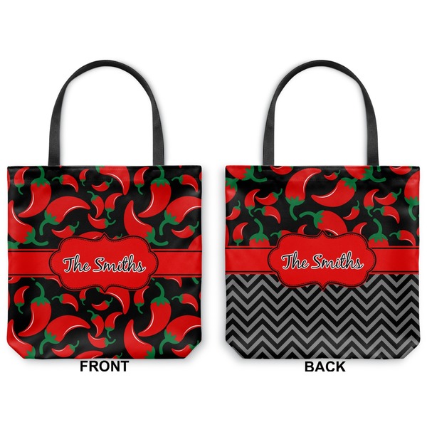 Chili Peppers Canvas Tote - Front and Back
