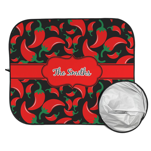 Chili Peppers Car Sun Shades - FOLDED & UNFOLDED