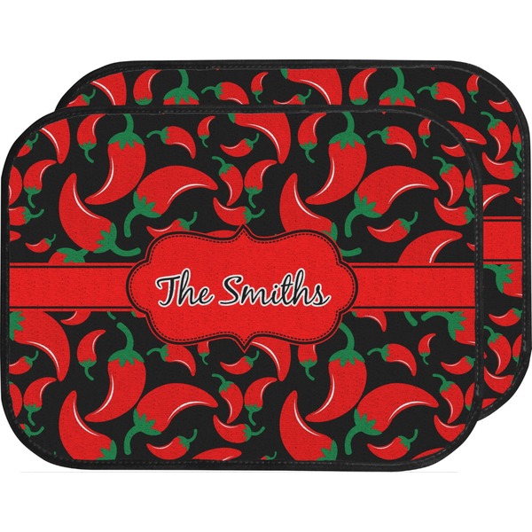 Custom Chili Peppers Car Floor Mats (Back Seat) (Personalized)