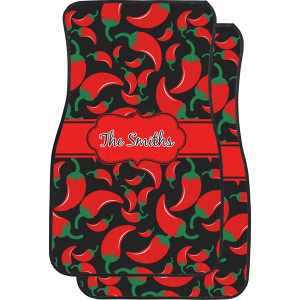 Custom Chili Peppers Car Floor Mats (Front Seat) (Personalized)