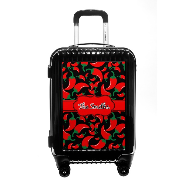 Custom Chili Peppers Carry On Hard Shell Suitcase (Personalized)
