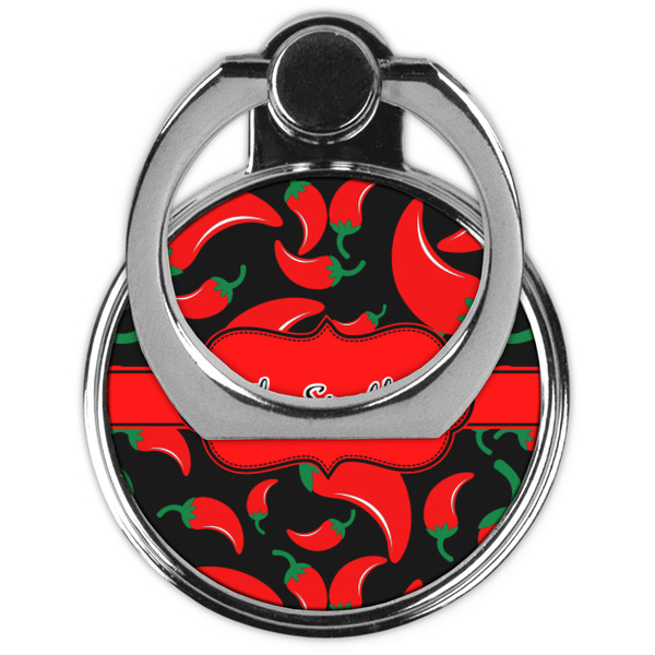 Chili Peppers Cell Phone Ring Stand & Holder - Front (Collapsed)