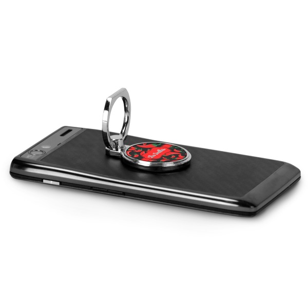 Chili Peppers Cell Phone Ring & Stand in Use