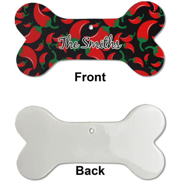 Chili Peppers Ceramic Flat Ornament - Bone Front & Back Single Print (APPROVAL)