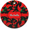 Chili Peppers Ceramic Flat Ornament - Circle (Front)