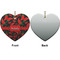 Chili Peppers Ceramic Flat Ornament - Heart Front & Back (APPROVAL)