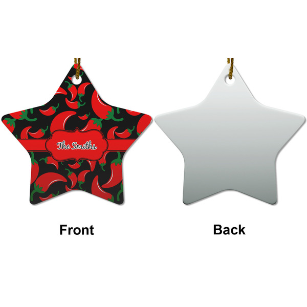 Chili Peppers Ceramic Flat Ornament - Star Front & Back (APPROVAL)