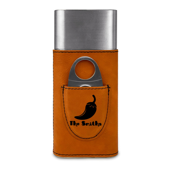 Chili Peppers Cigar Case with Cutter - FRONT