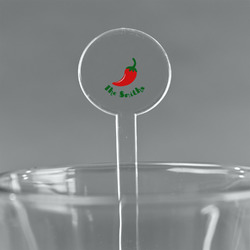 Chili Peppers 7" Round Plastic Stir Sticks - Clear (Personalized)