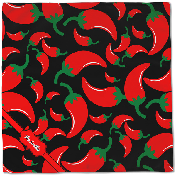 Chili Peppers Cloth Napkins - Personalized Dinner (Full Open)
