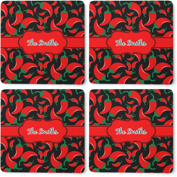 Chili Peppers Coaster Rubber Back - Apvl