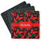 Chili Peppers Square Rubber Backed Coasters - Set of 4 (Personalized)