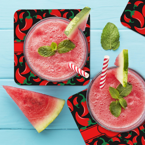 Chili Peppers Coaster Set - LIFESTYLE