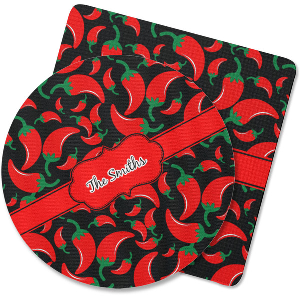 Custom Chili Peppers Rubber Backed Coaster (Personalized)