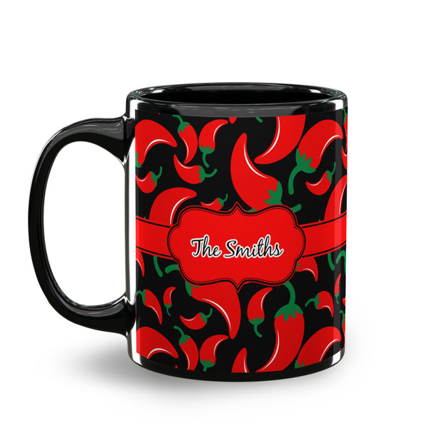 Chili Peppers Coffee Mug - 11 oz - Black