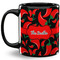 Chili Peppers 11 Oz Coffee Mug - Black (Personalized)