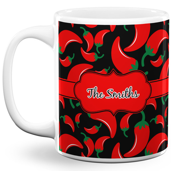 Custom Chili Peppers 11 Oz Coffee Mug - White (Personalized)