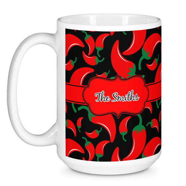 Chili Peppers Coffee Mug - 15 oz - White