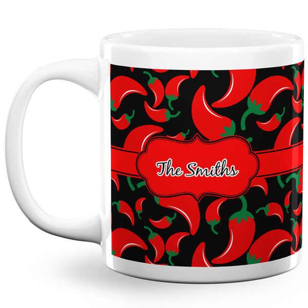 Chili Peppers Coffee Mug - 20 oz - White