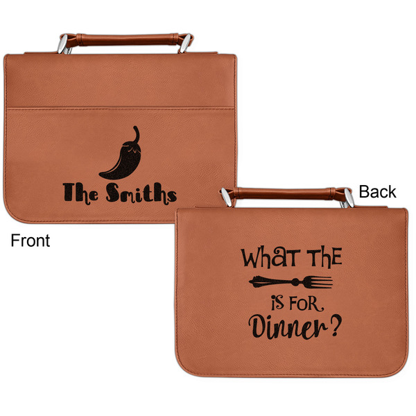 Chili Peppers Cognac Leatherette Bible Covers - Small Double Sided Apvl