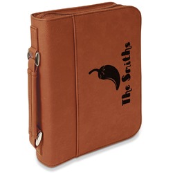 Chili Peppers Leatherette Bible Cover with Handle & Zipper - Large- Single Sided (Personalized)