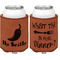 Chili Peppers Cognac Leatherette Can Sleeve - Double Sided Front and Back