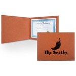 Chili Peppers Leatherette Certificate Holder - Front (Personalized)