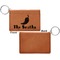 Chili Peppers Cognac Leatherette Keychain ID Holders - Front Apvl