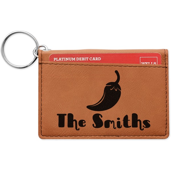 Custom Chili Peppers Leatherette Keychain ID Holder (Personalized)